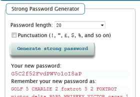 在线密码生成器:Strong Password Generator